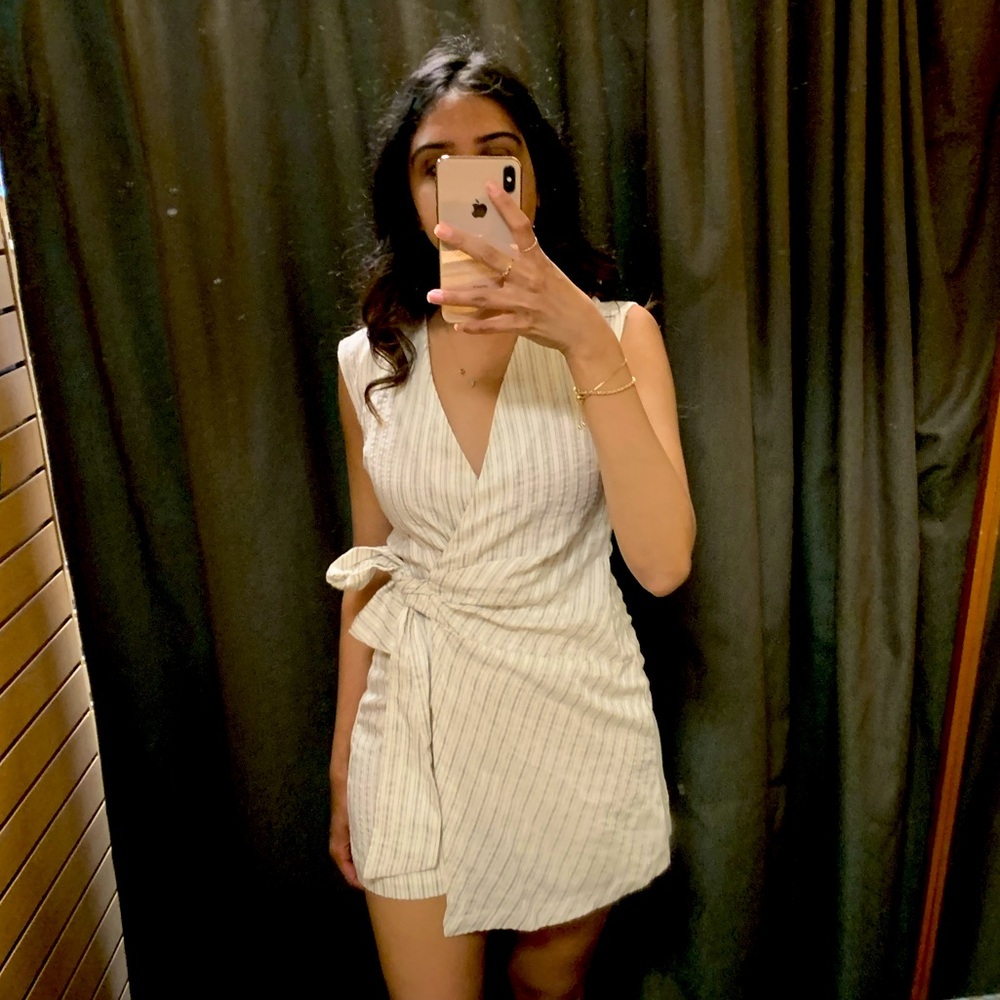 ZARA Striped Short Wrap Dress